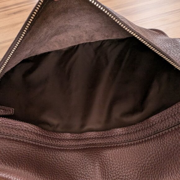 Tumi East West Albuquerque Brown Pebbled Leather Messenger Briefcase Laptop Bag - Picture 10 of 11